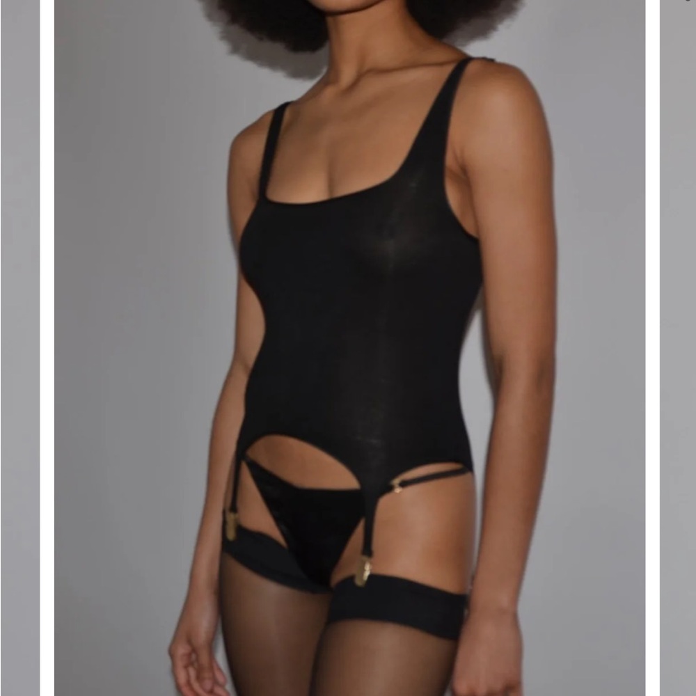 Black Garter Tank Top